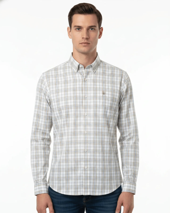 Cotton Check Long Sleeve Shirt