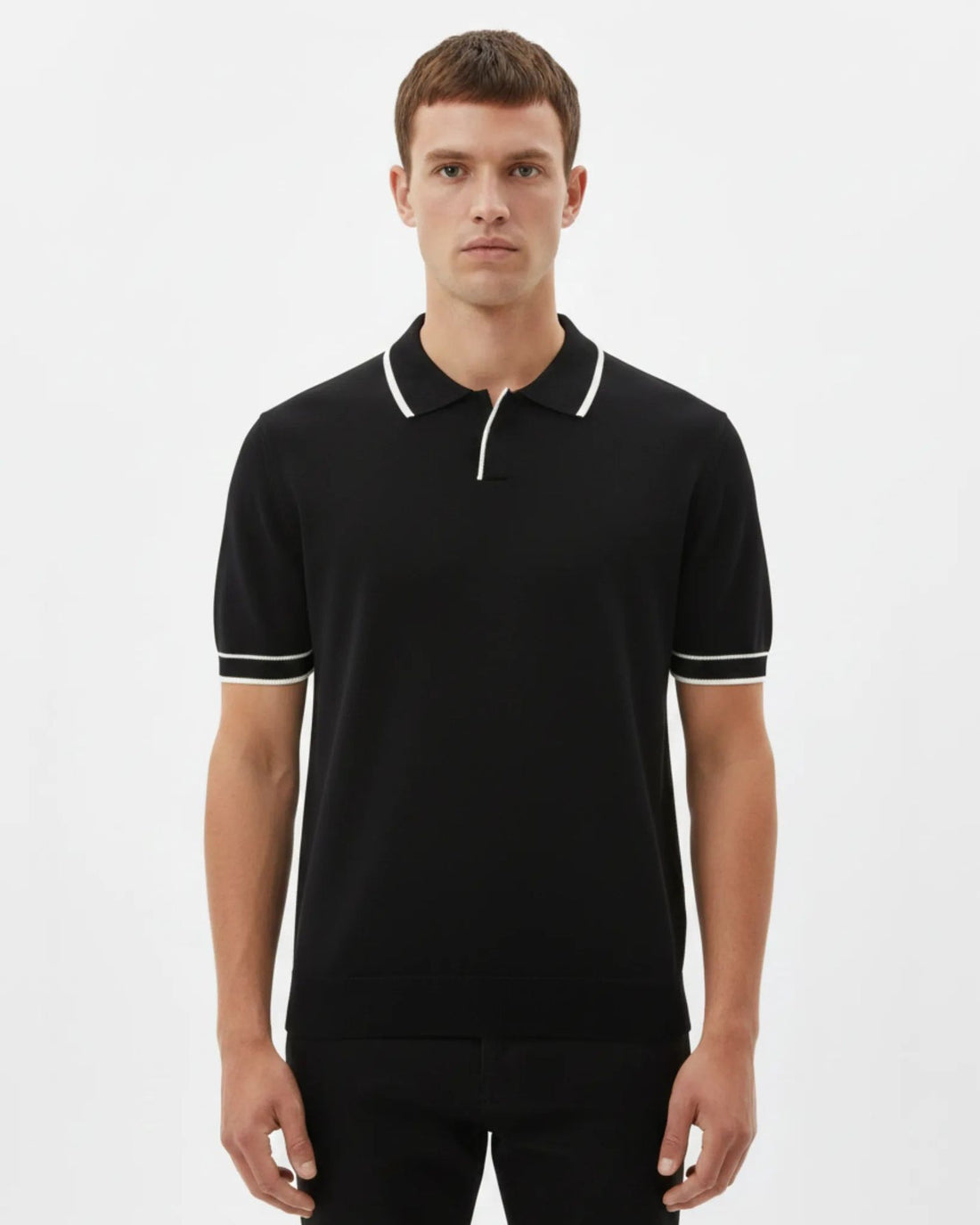 Contrast Trim Knit Polo