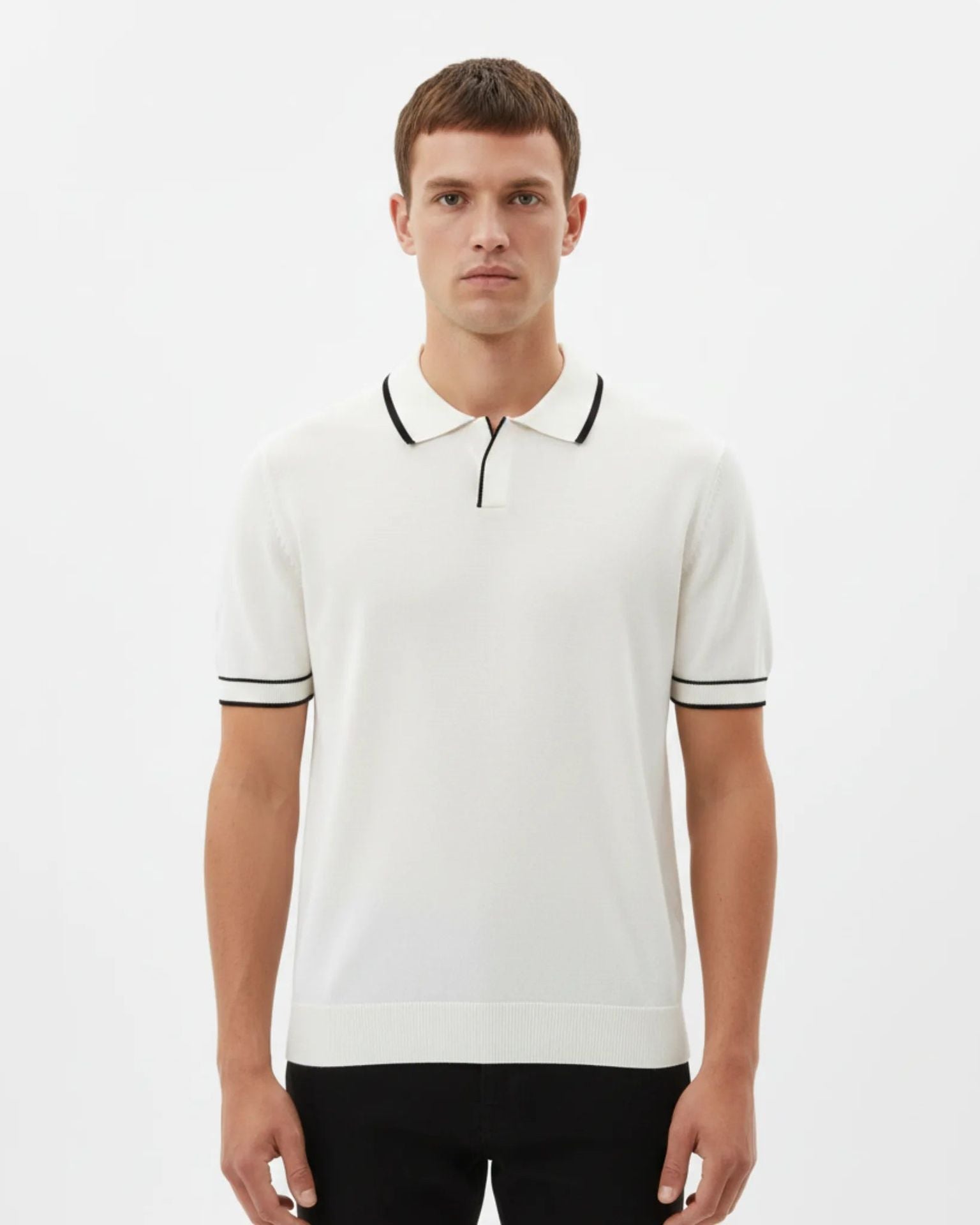 Contrast Trim Knit Polo