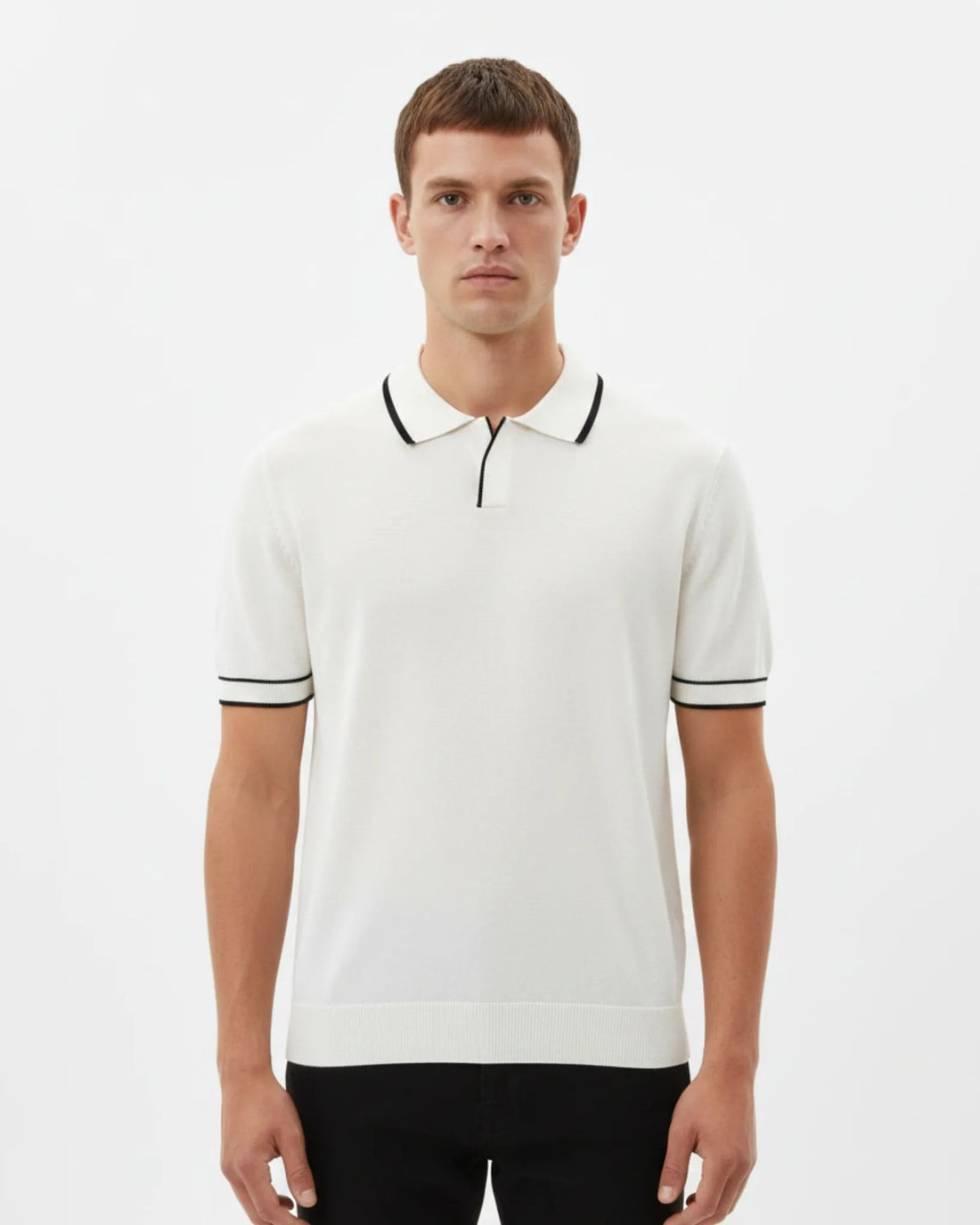 Contrast Trim Knit Polo