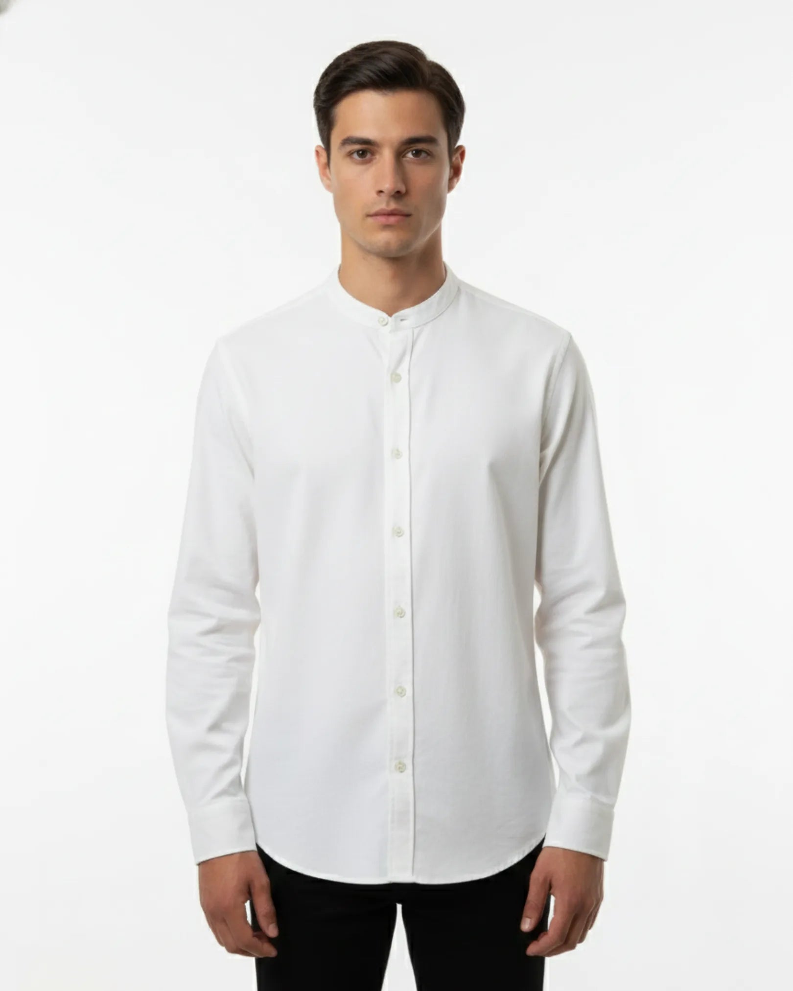 Band Collar Long Sleeve Shirt