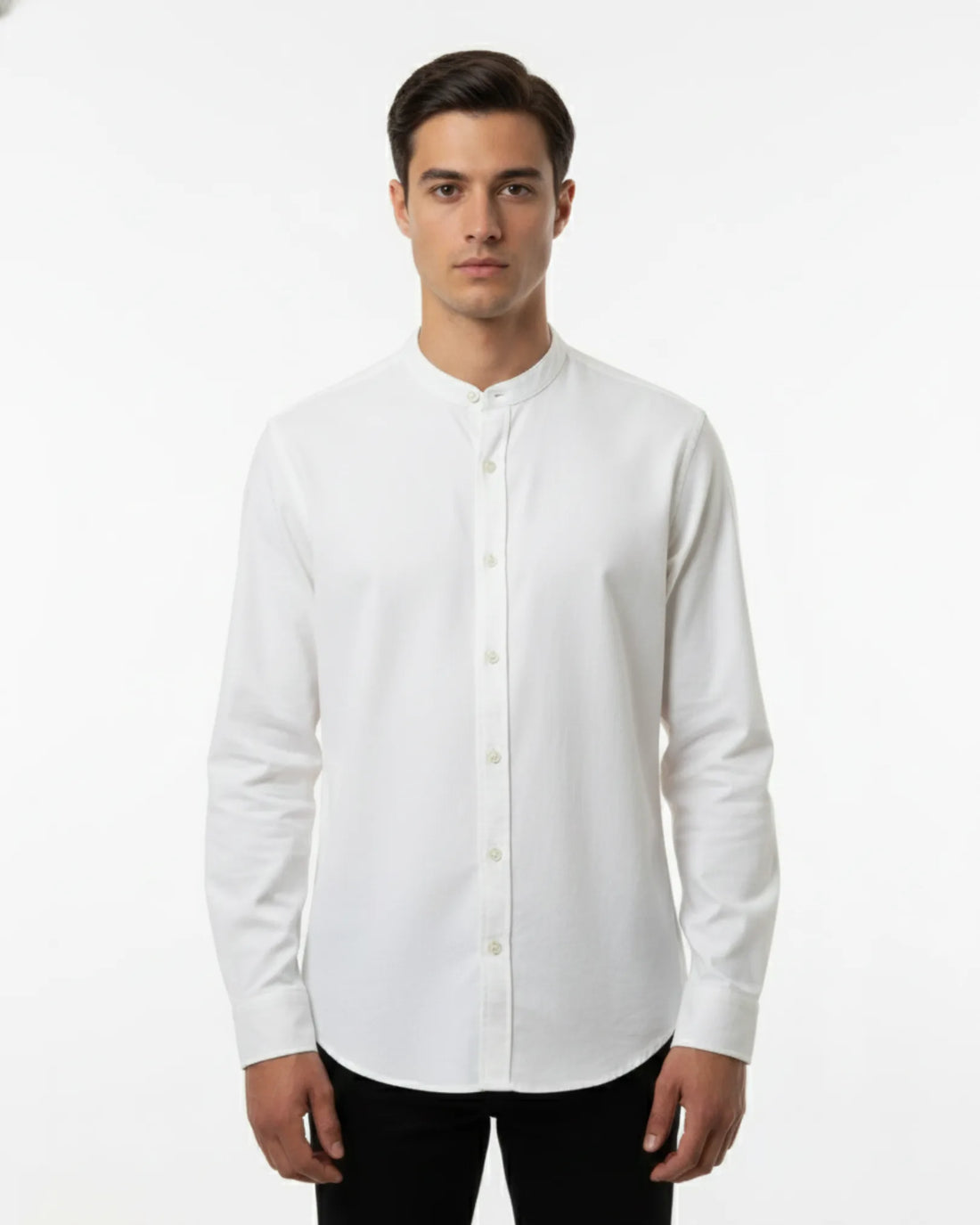 Band Collar Long Sleeve Shirt