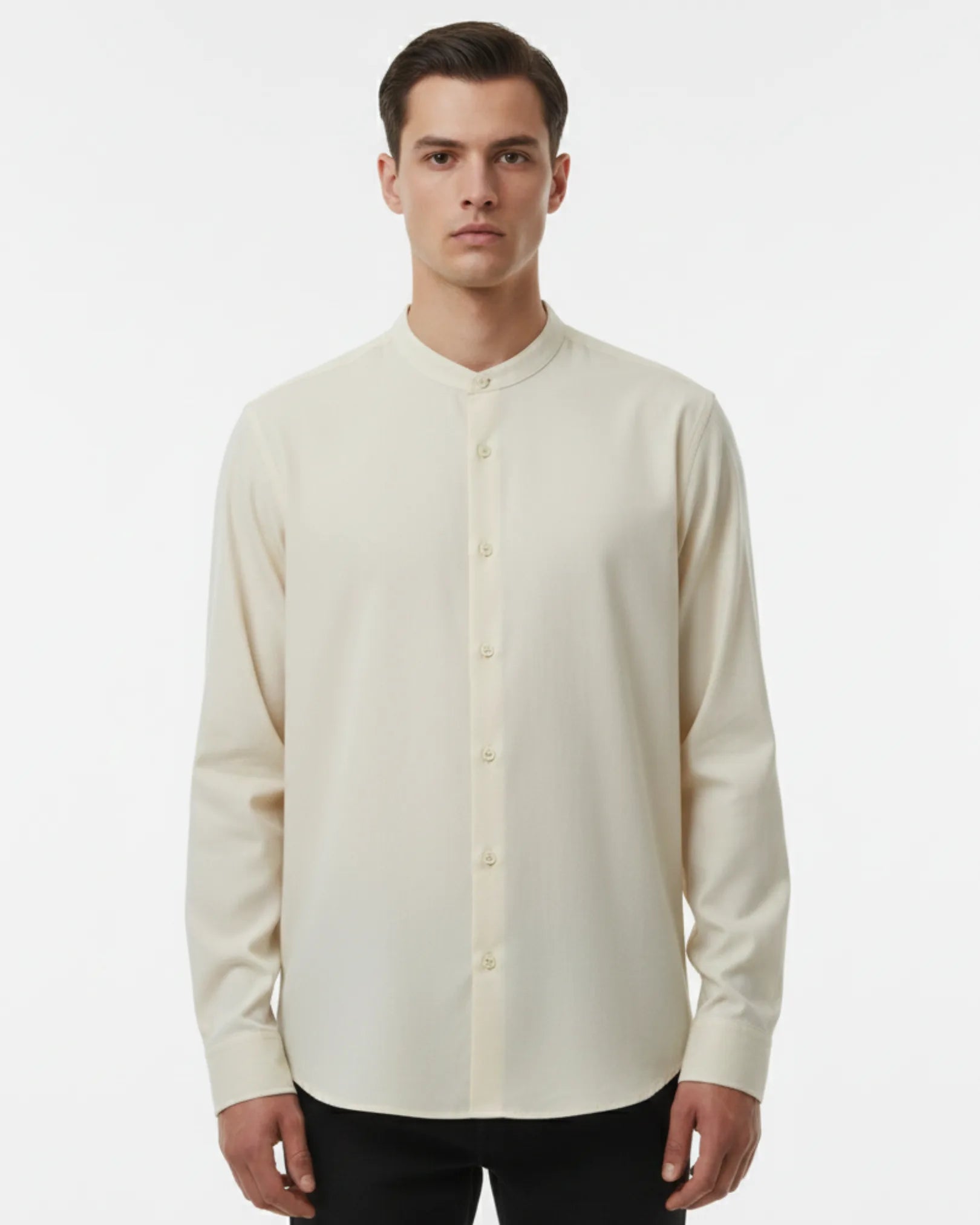 Band Collar Long Sleeve Shirt