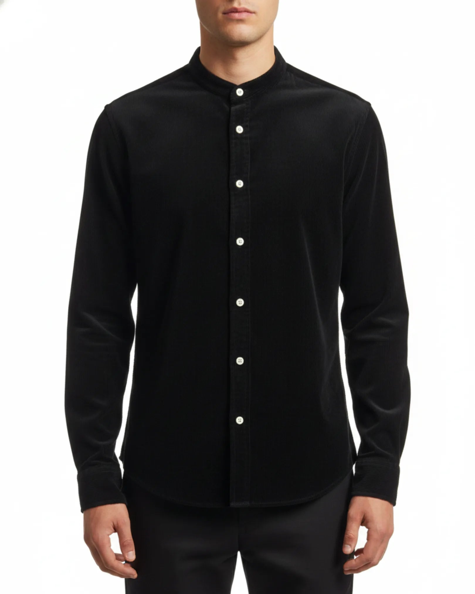 Band Collar Long Sleeve Shirt