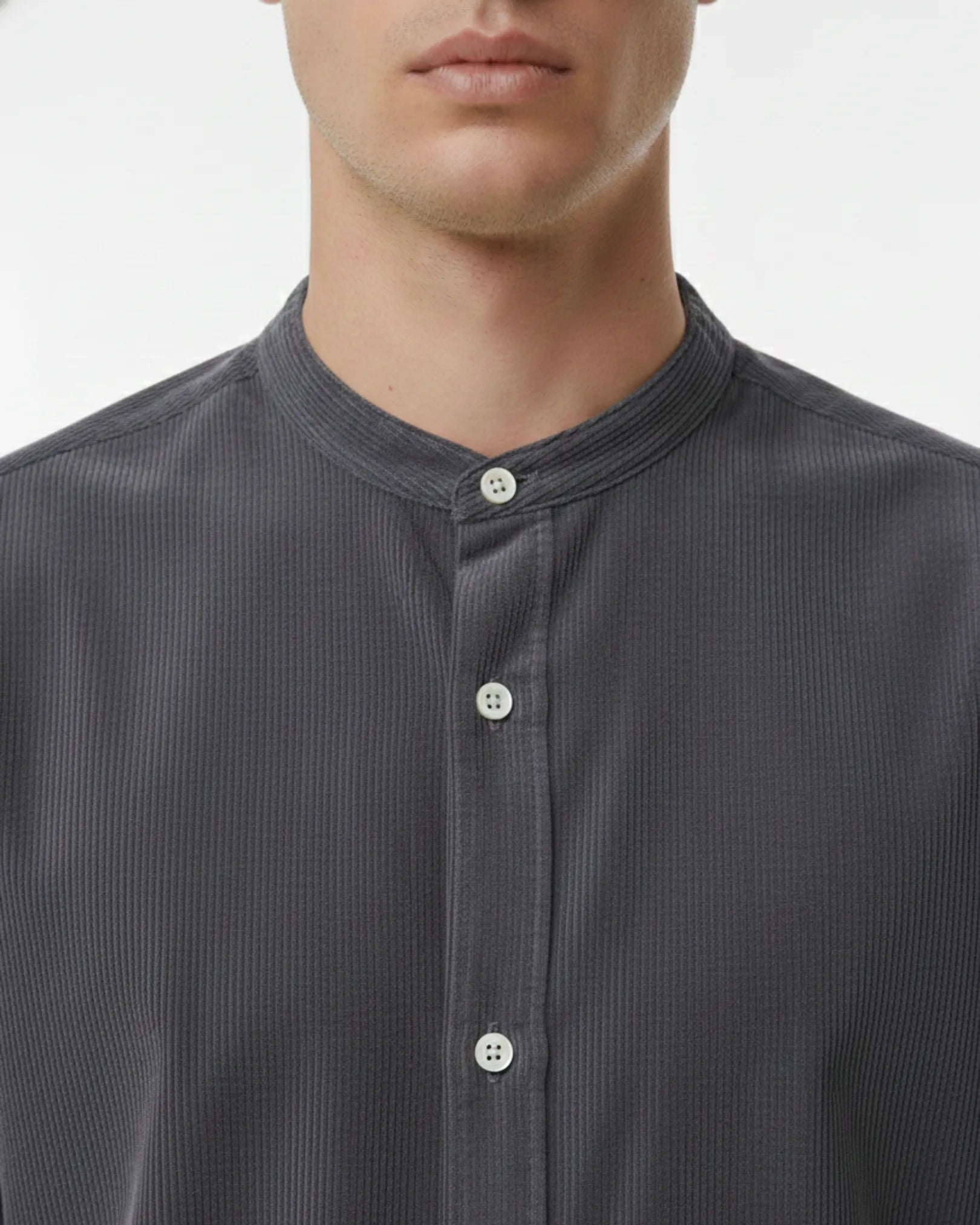 Band Collar Long Sleeve Shirt