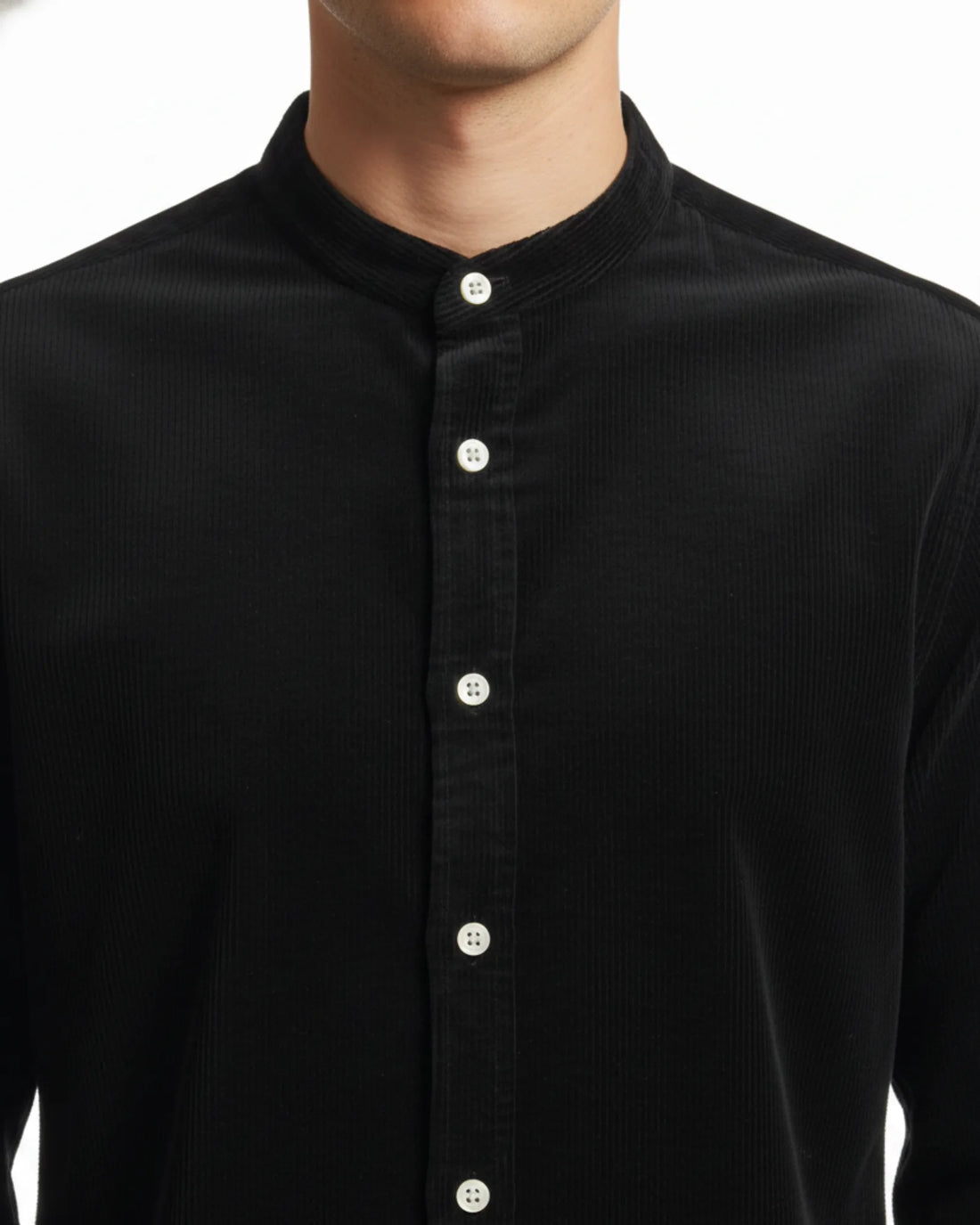 Band Collar Long Sleeve Shirt
