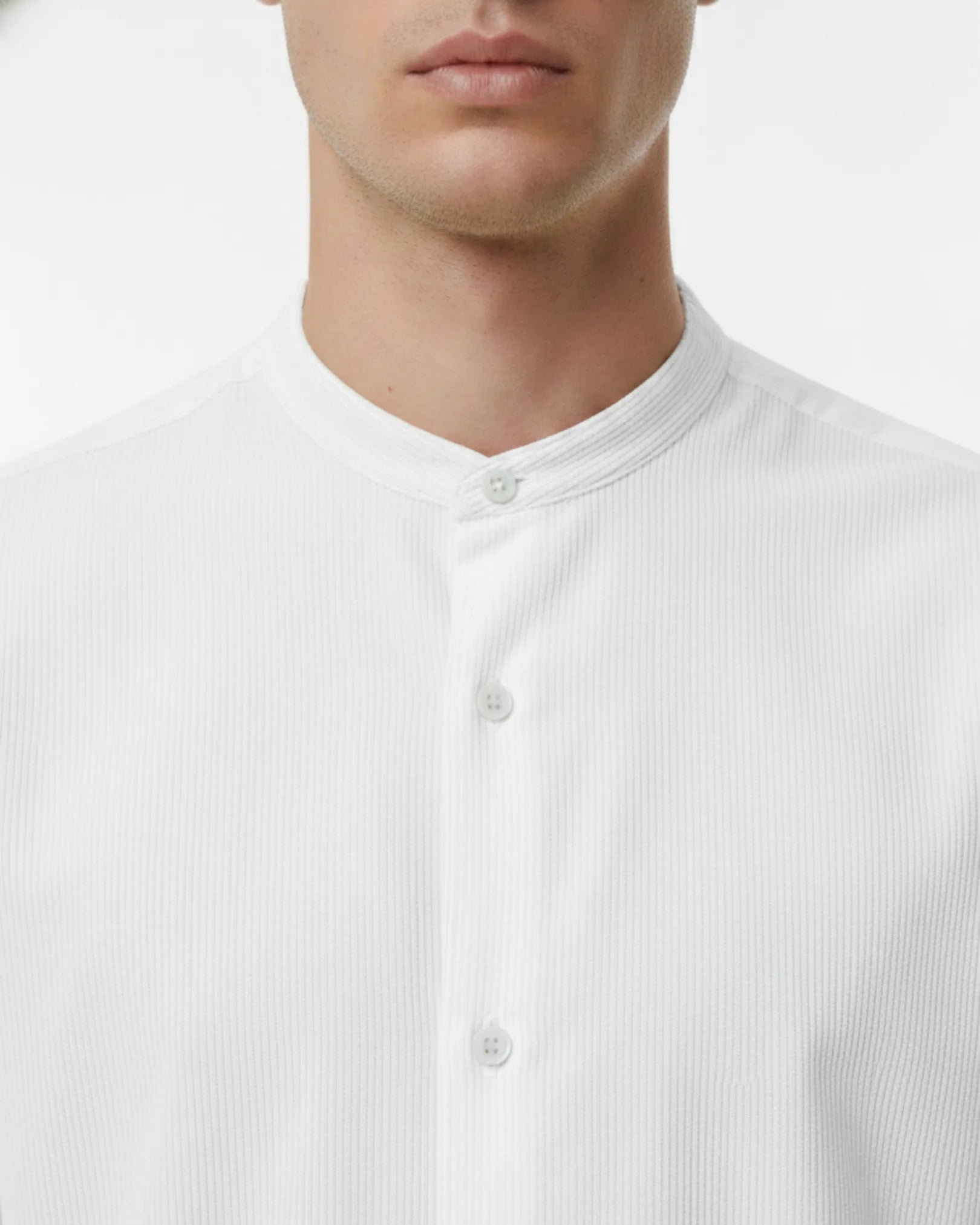 Band Collar Long Sleeve Shirt
