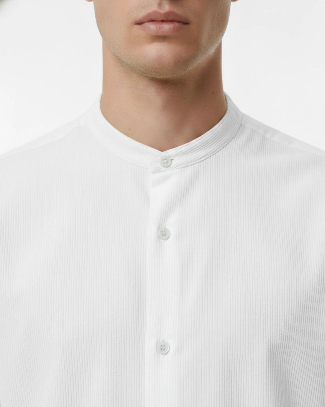 Band Collar Long Sleeve Shirt