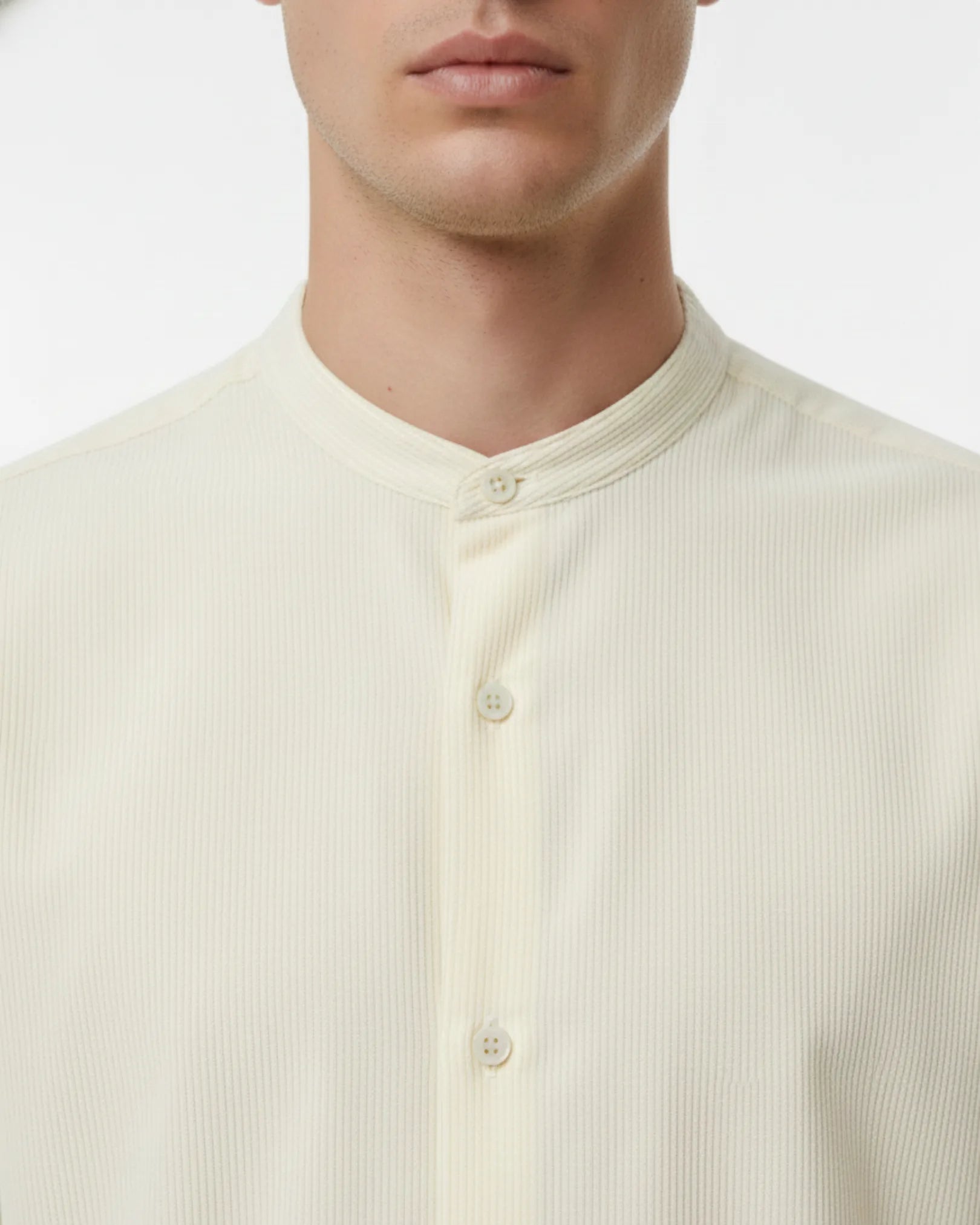 Band Collar Long Sleeve Shirt