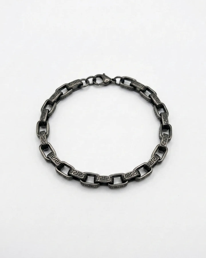 Stainless Steel Greek Key Link Bracelet