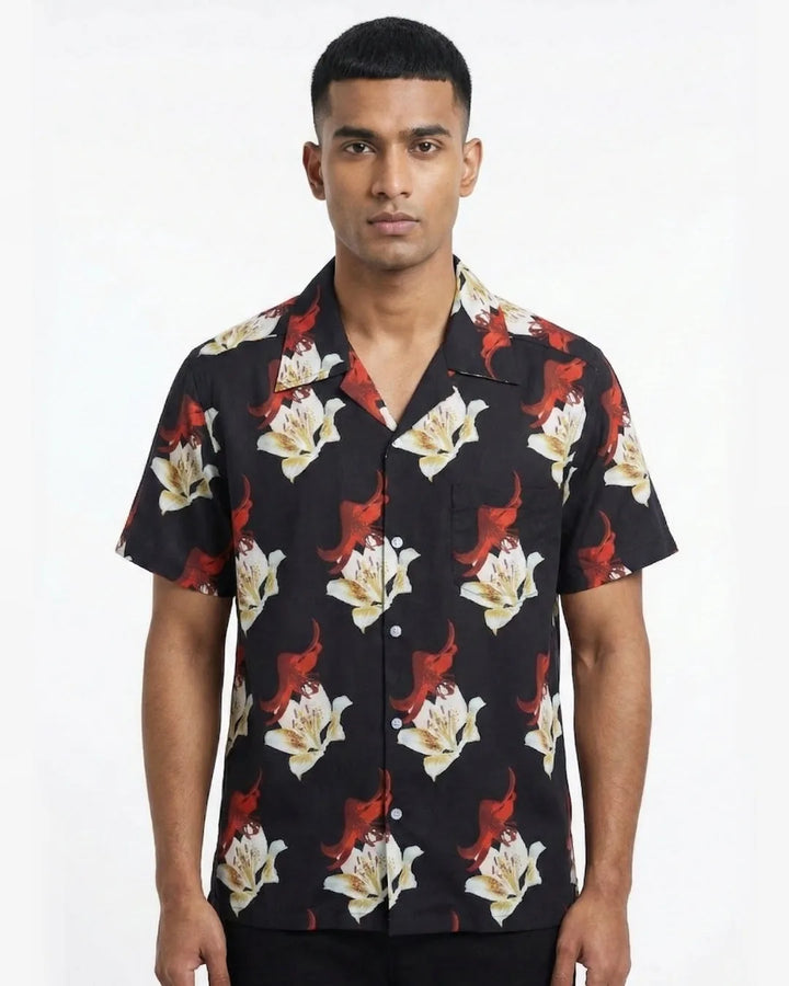 Satin Camp Collar Shirt 353