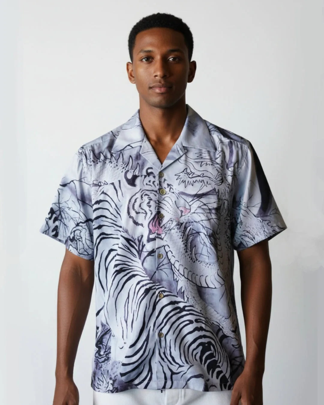 Satin Camp Collar Shirt 140