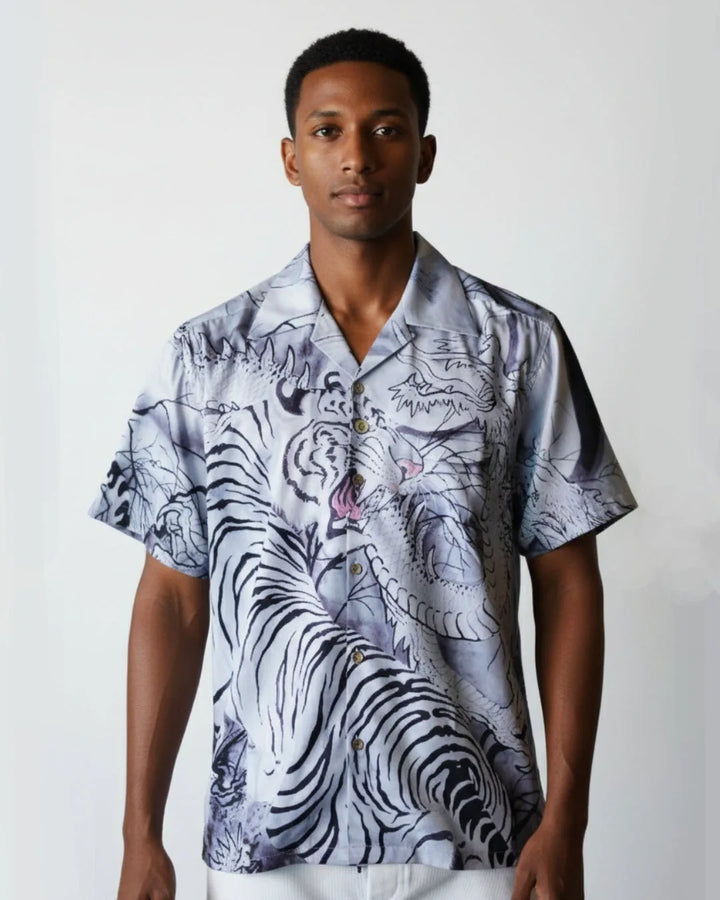 Satin Camp Collar Shirt 140