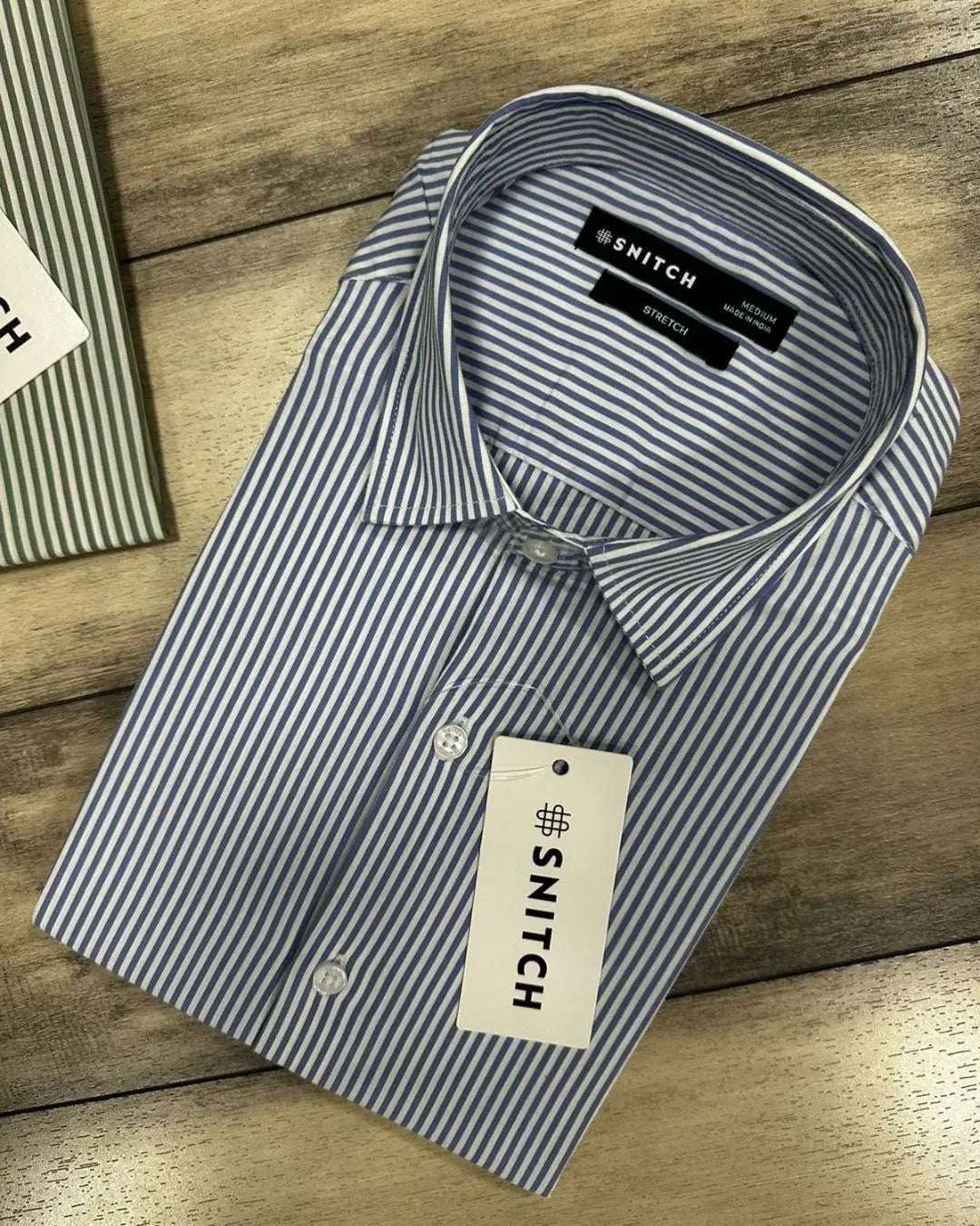 Formal Striped Cotton Blend Long Sleeve Shirt
