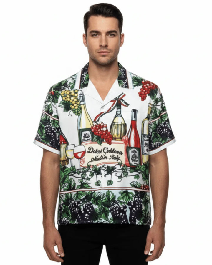 Printed Short Sleeve Shirt - Green