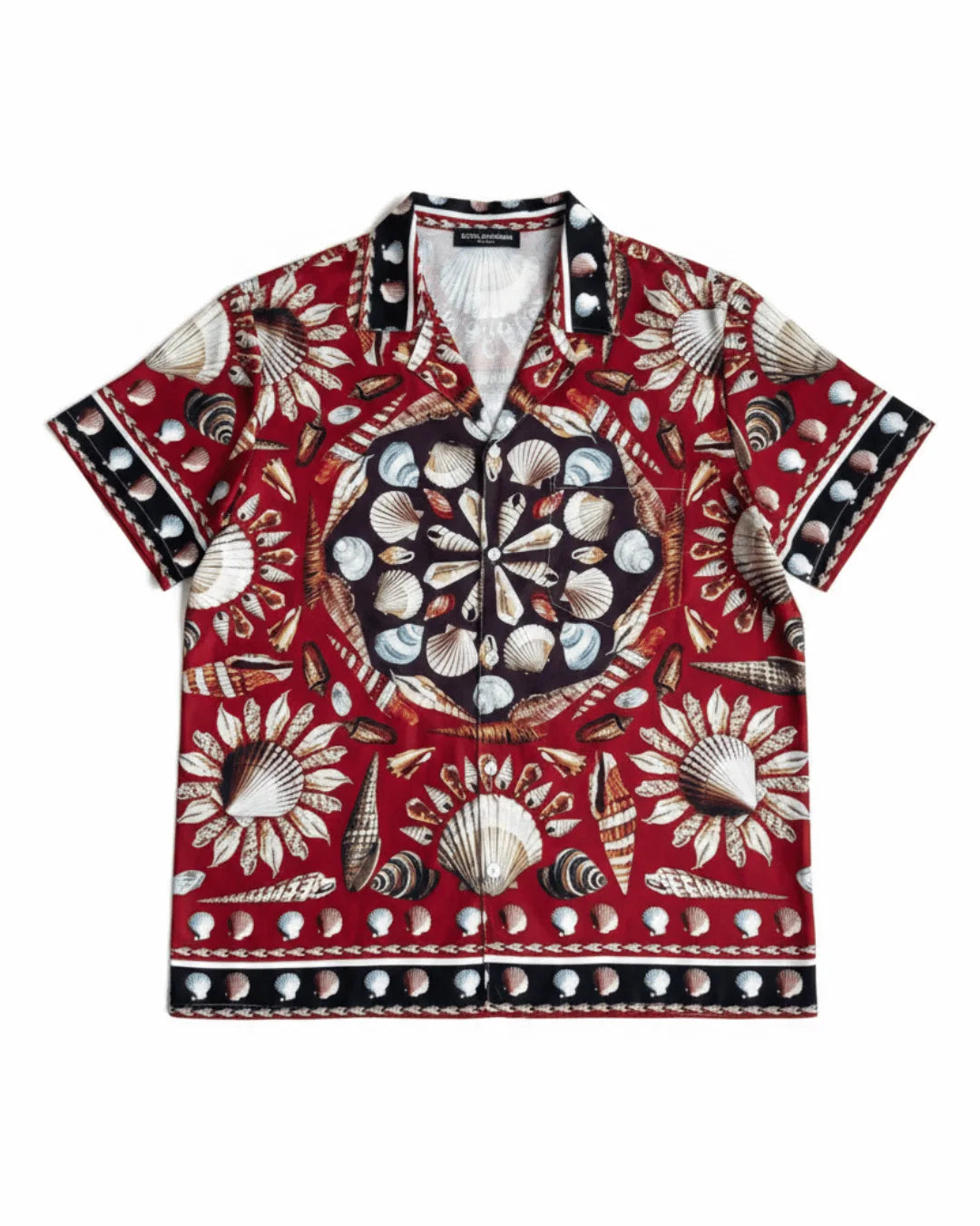 Printed Short Sleeve Shirt - Red