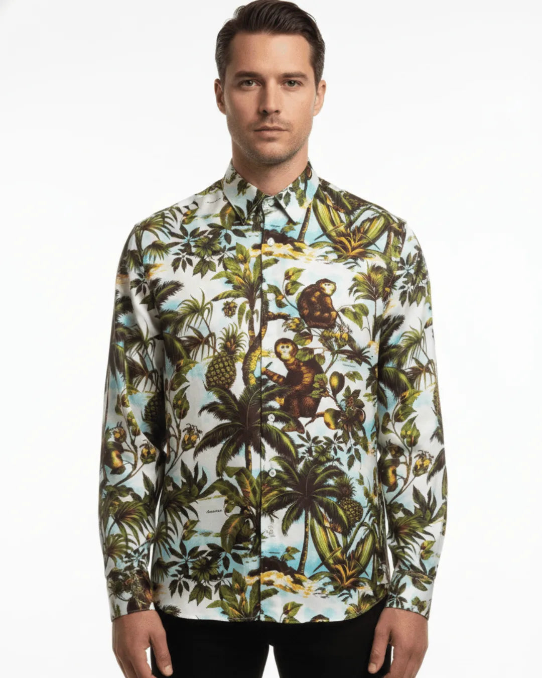 Printed Long Sleeve Shirt - Green