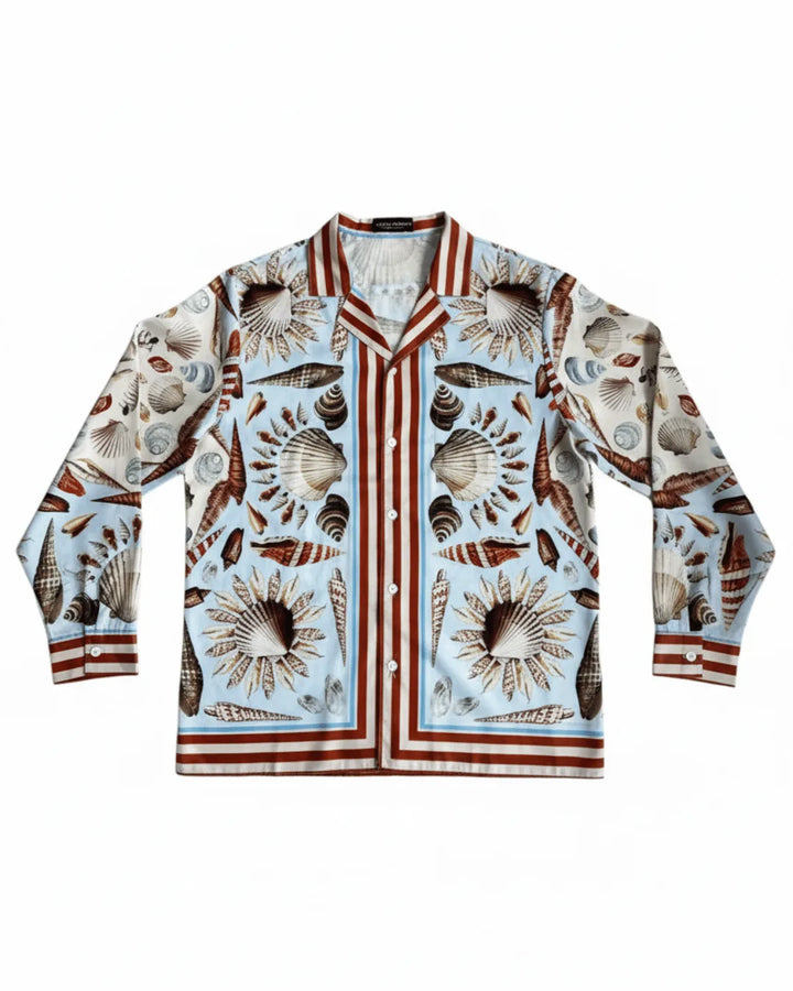Printed Long Sleeve Shirt - Orange