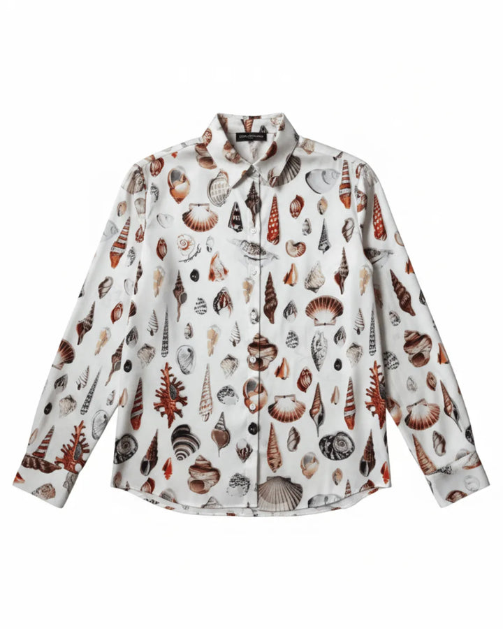 Printed Long Sleeve Shirt - Cream