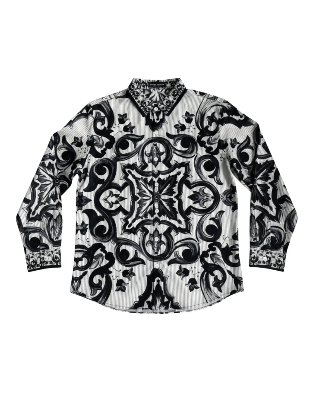 Printed Long Sleeve Shirt - Black