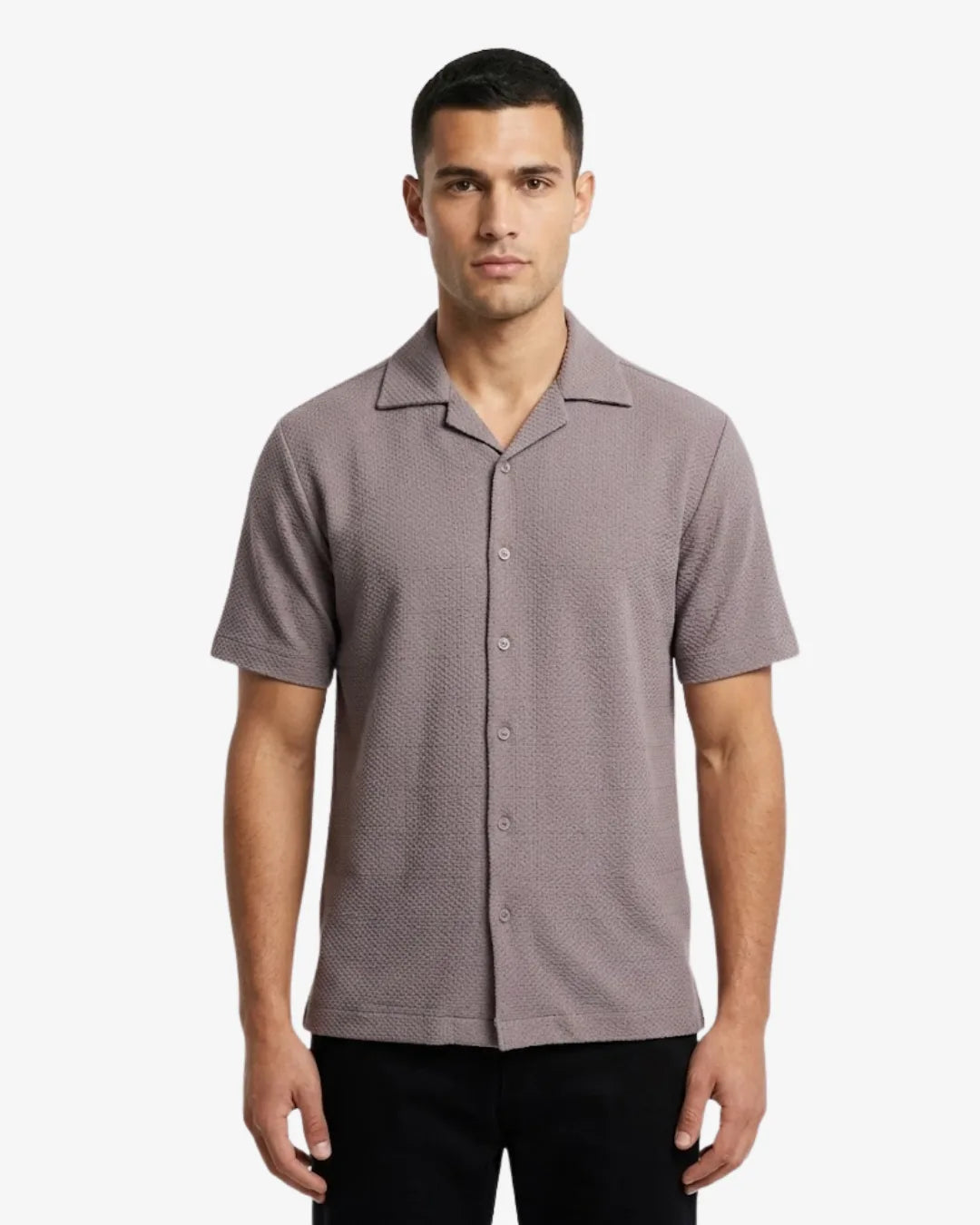 Cuban Collar Short Sleeve Shirt