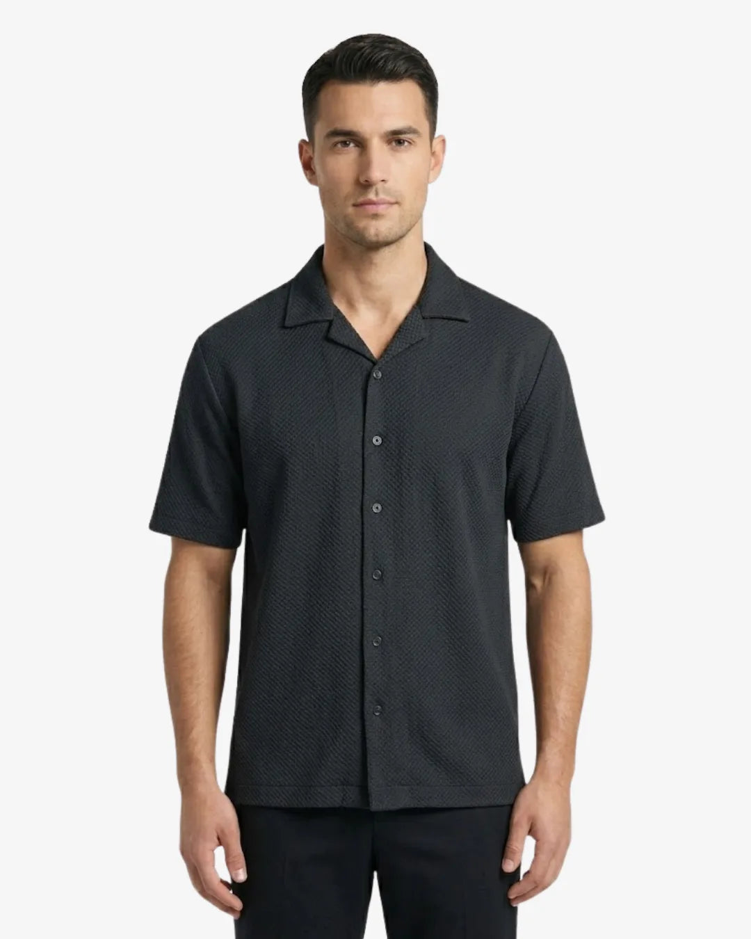 Cuban Collar Short Sleeve Shirt