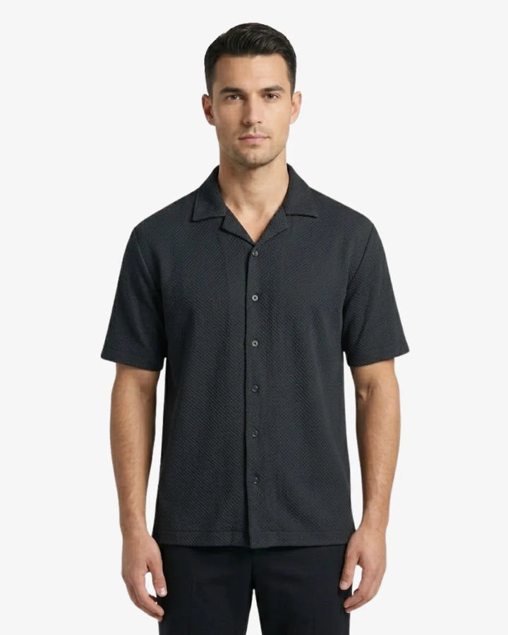 Cuban Collar Short Sleeve Shirt