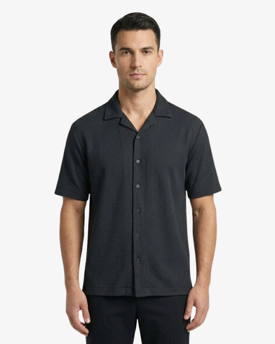 Cuban Collar Short Sleeve Shirt