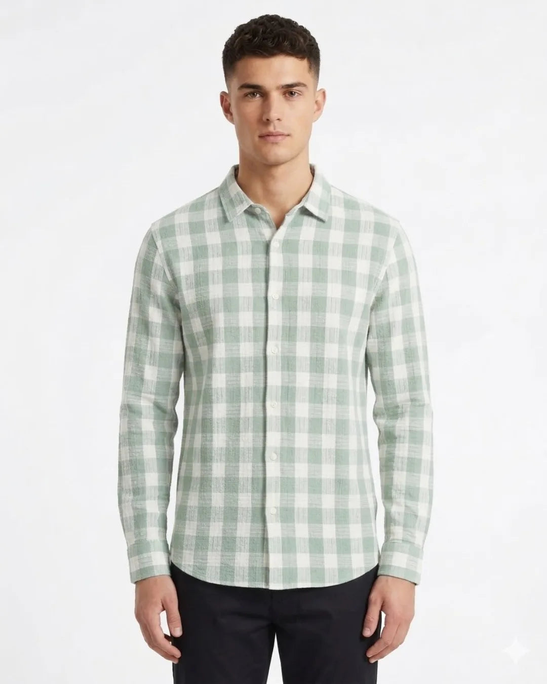 Cotton Check Long Sleeve Shirt