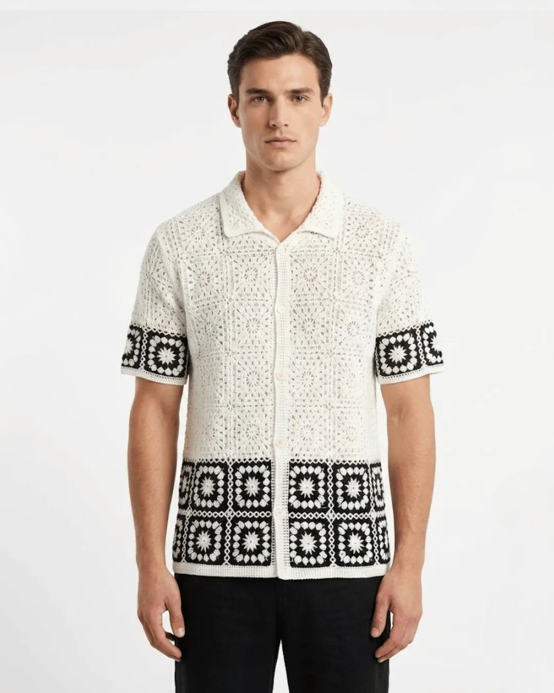 Knit Short Sleeve Shirt - White