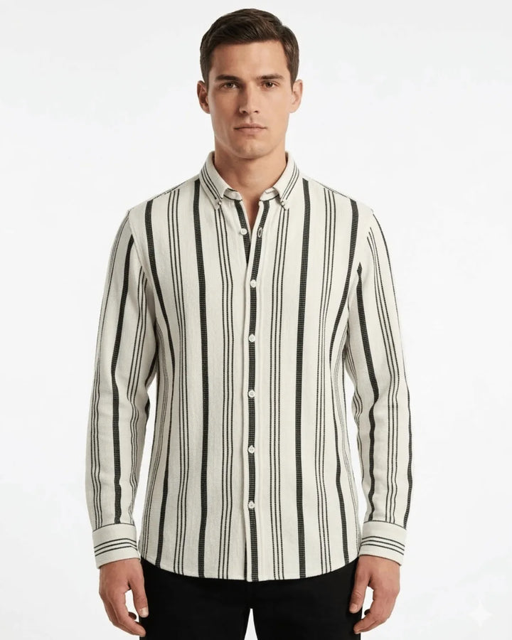 Dobby Stripe Long Sleeve Shirt