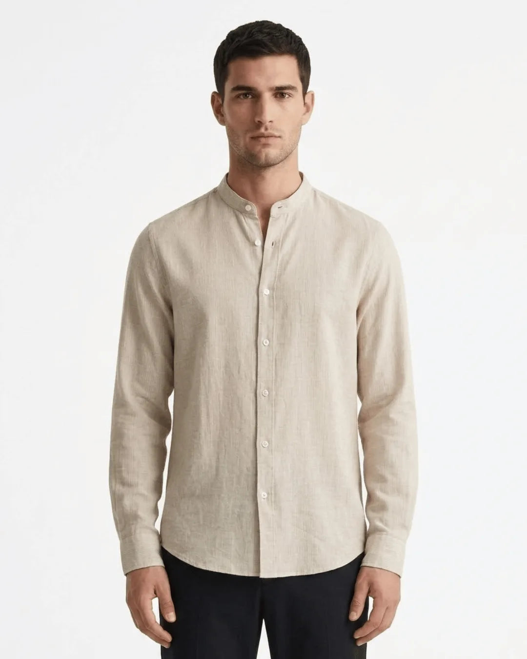 Linen Blend Long Sleeve Shirt