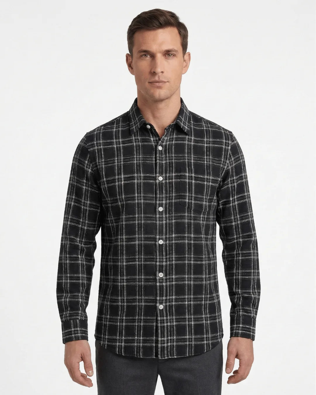 Dobby Check Long Sleeve Shirt