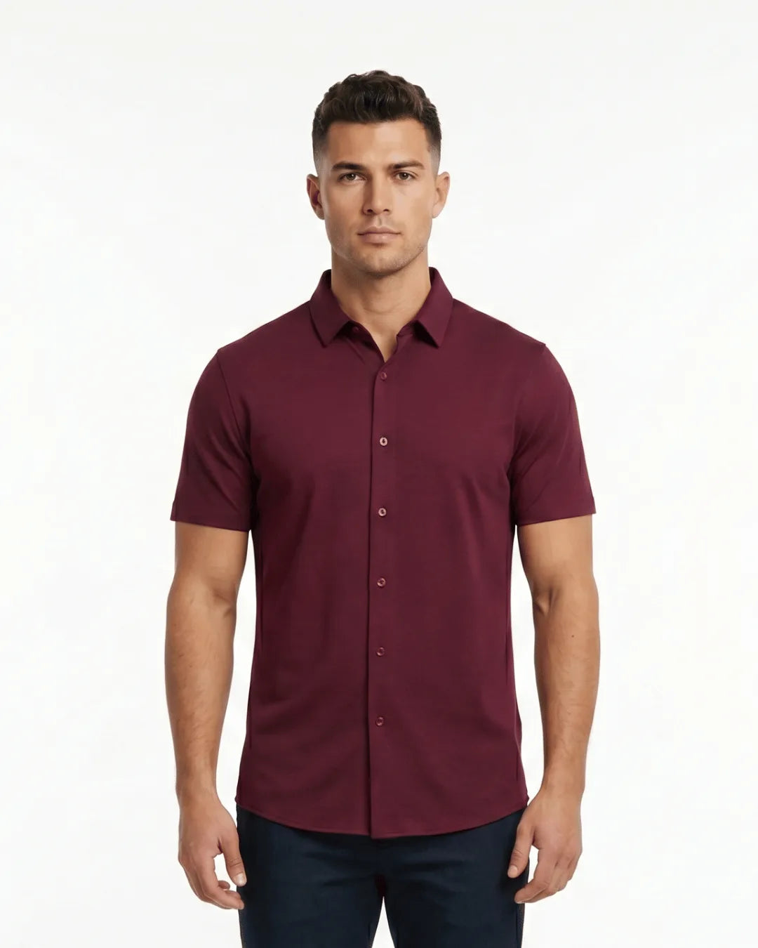 Satin Short Sleeve Shirt - Black