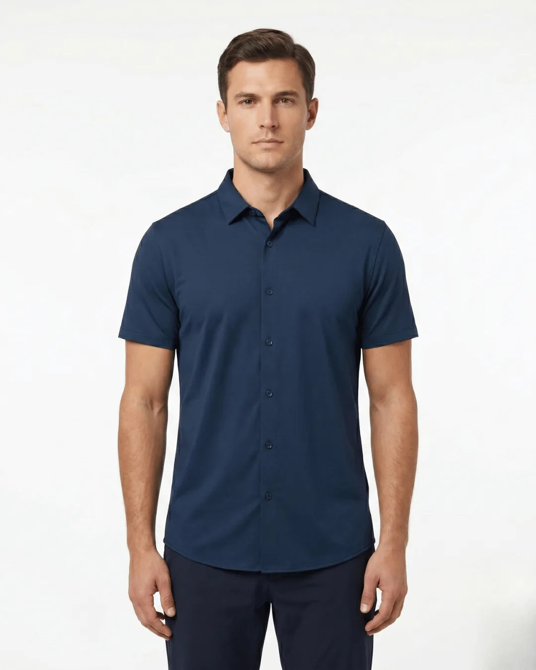 Satin Short Sleeve Shirt - Black