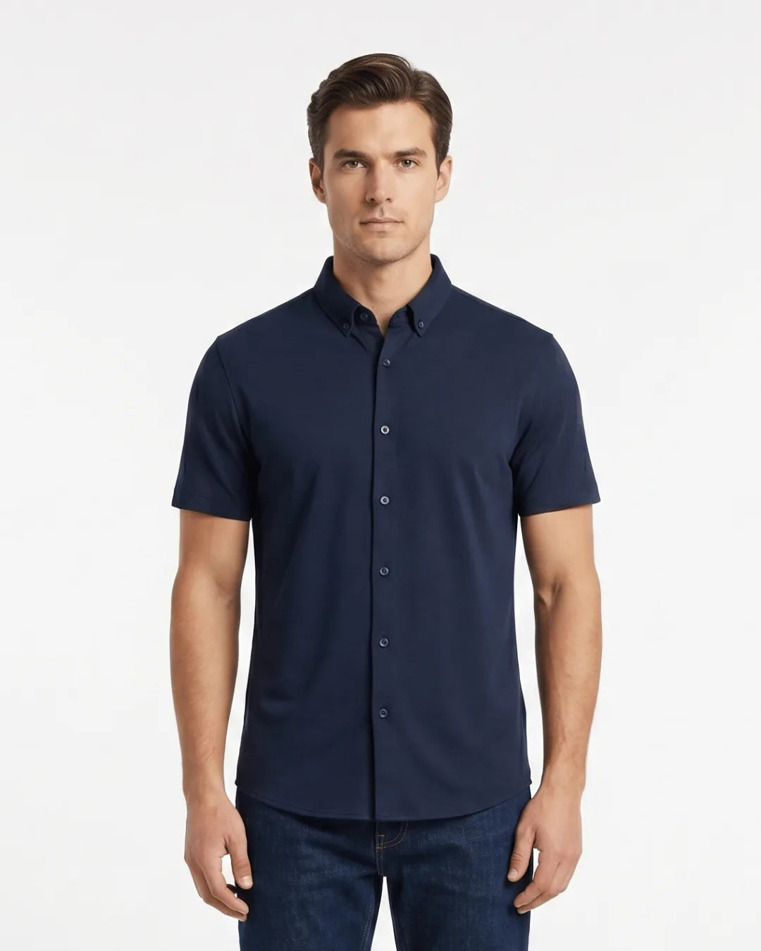 Satin Short Sleeve Shirt - Black