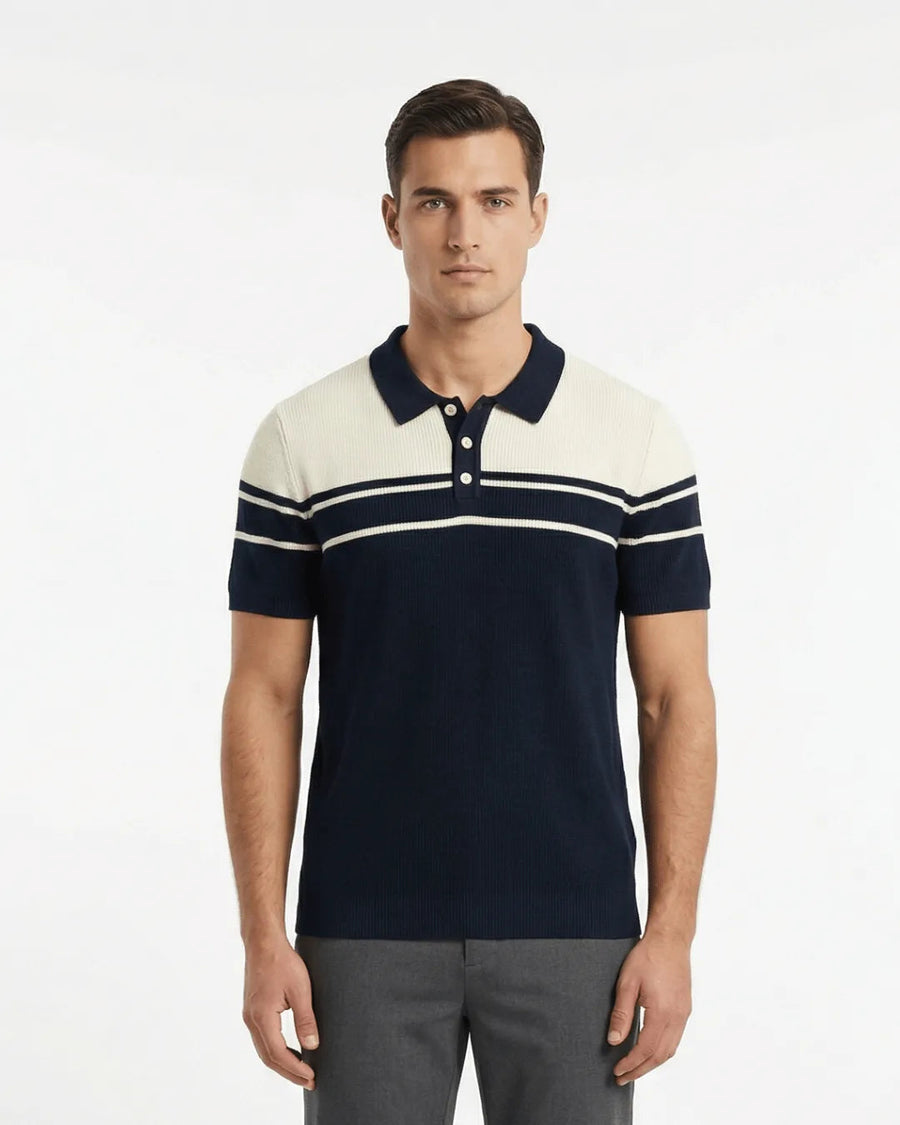 Slim Knit Polo - Black