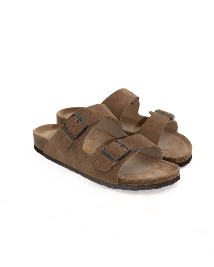 AMALFI SQUALO DOUBLE STRAP SUEDE LEATHER SANDAL 2.0 - BEIGE