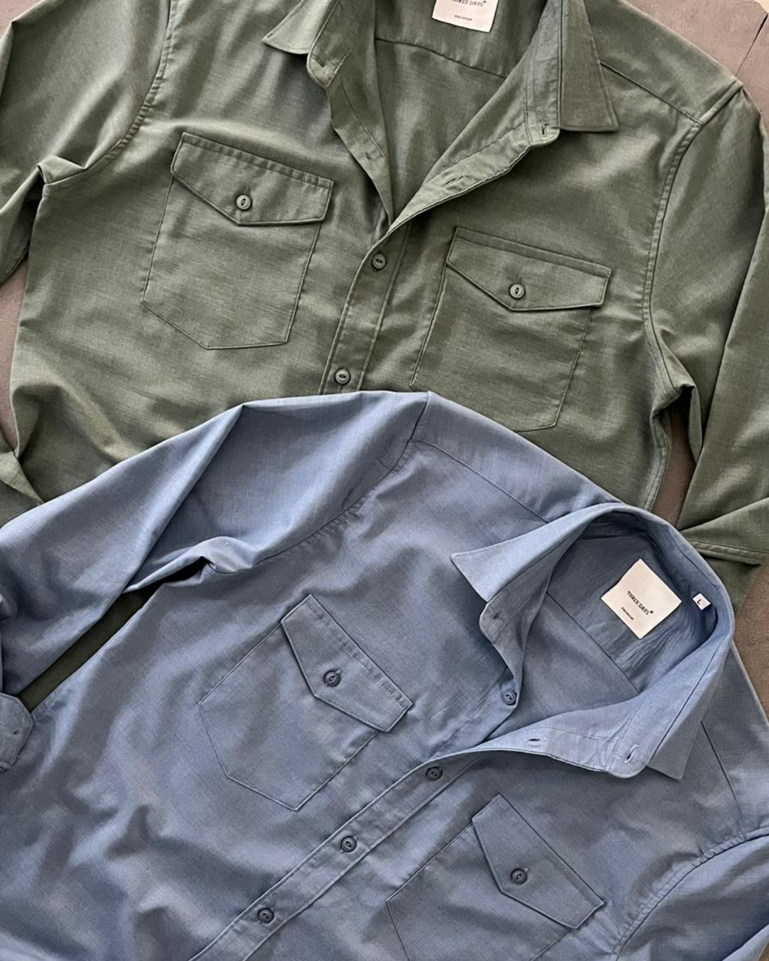 MELANGE DOUBLE POCKET LS SHIRT