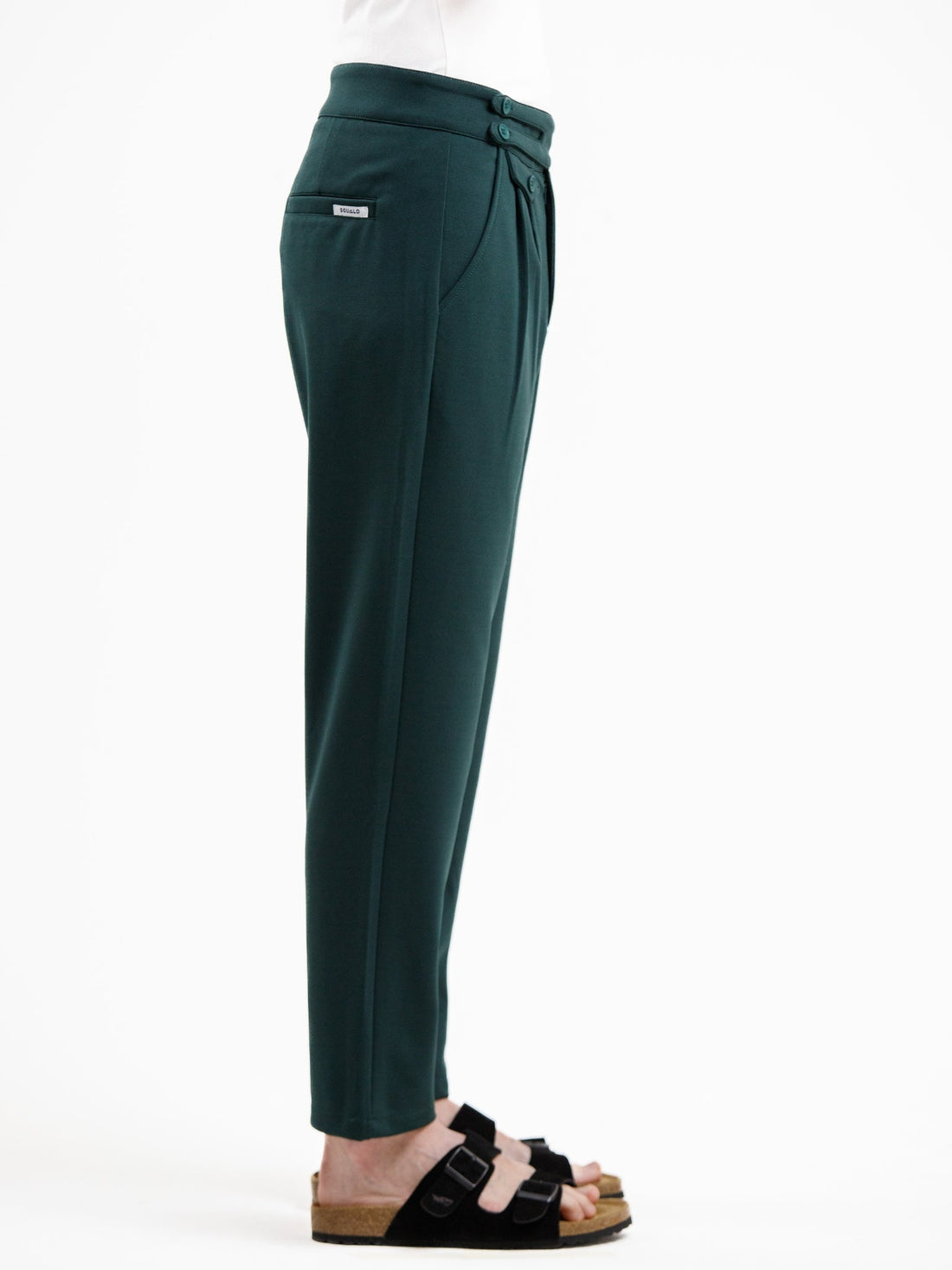 Mid Waist stretch pant - Dark Green