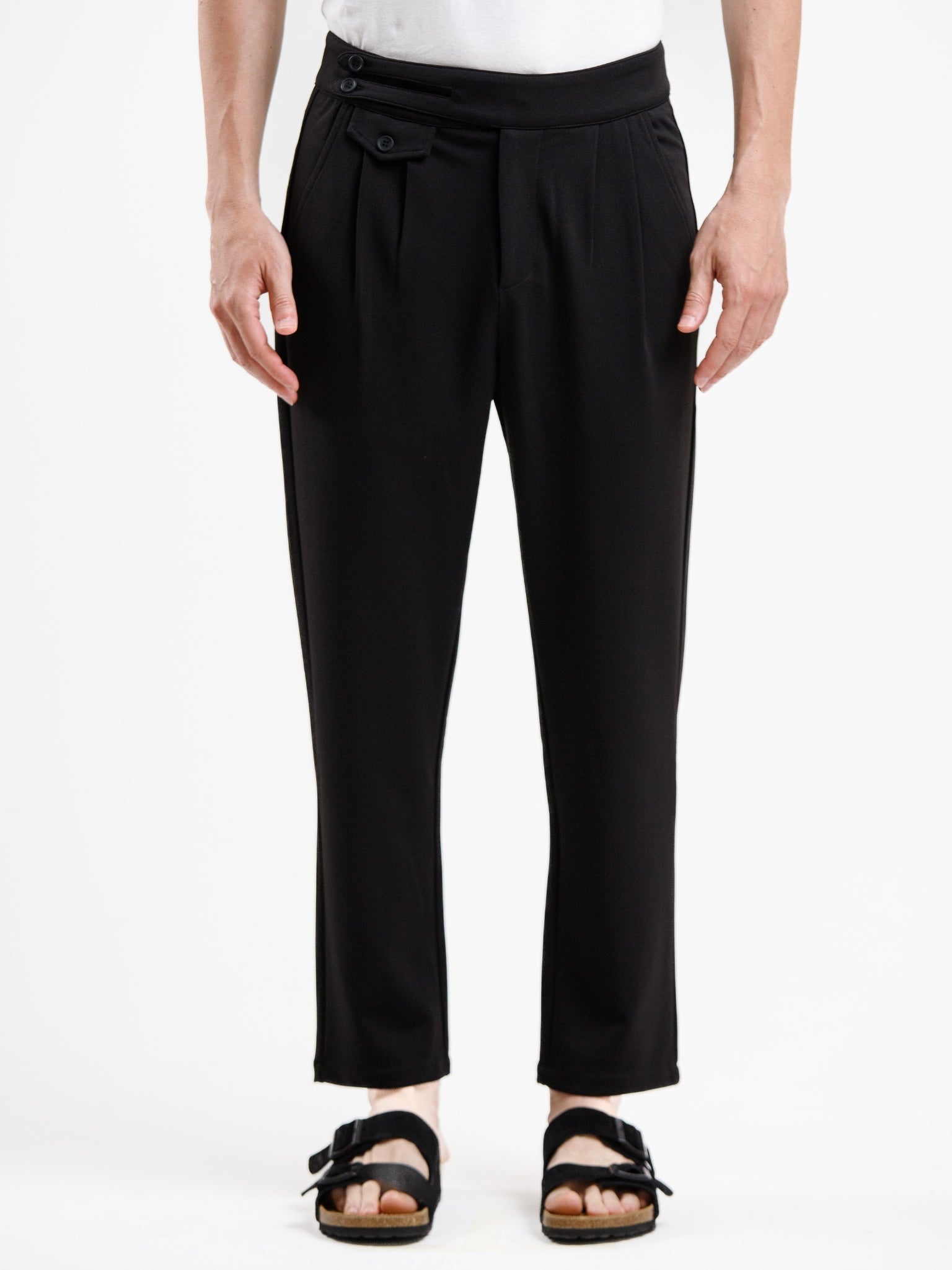 Mid Waist stretch pant - Black