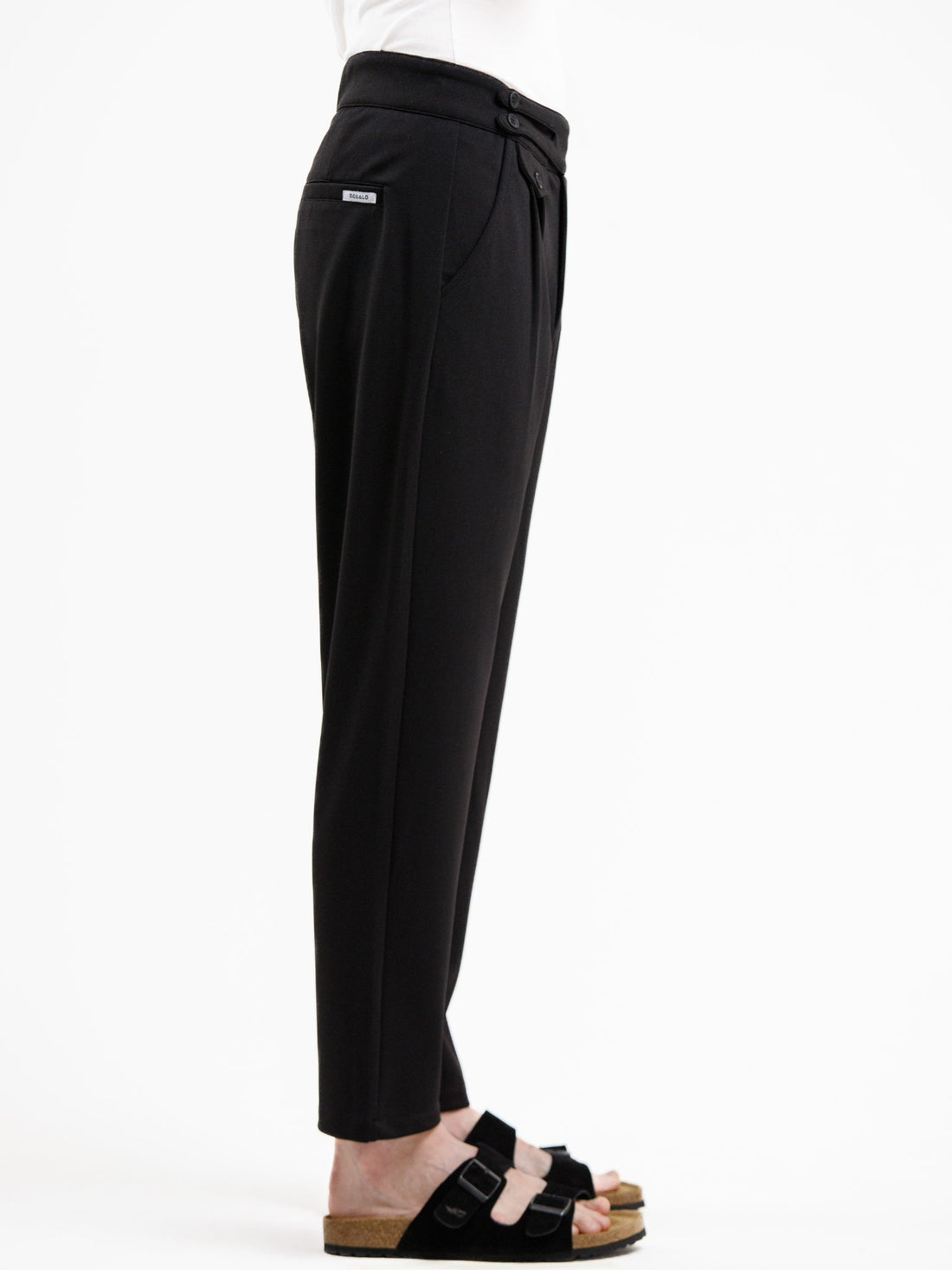 Mid Waist stretch pant - Black
