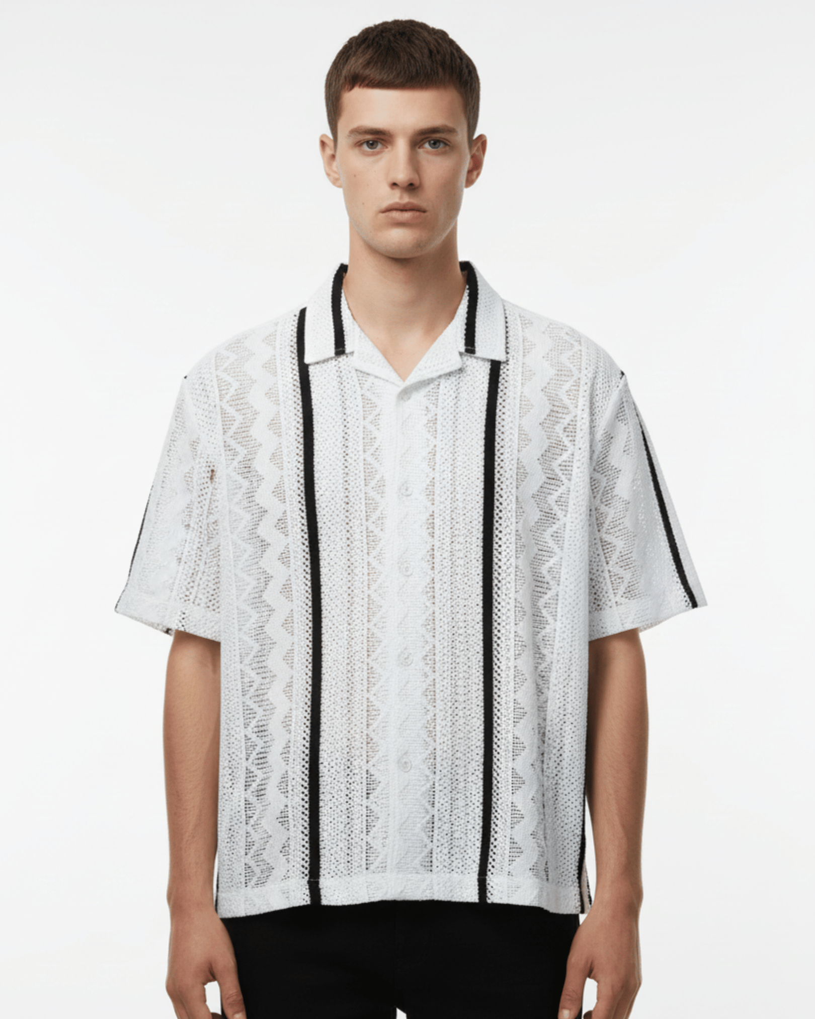 CUBAN COLLAR KNITTED SS SHIRT