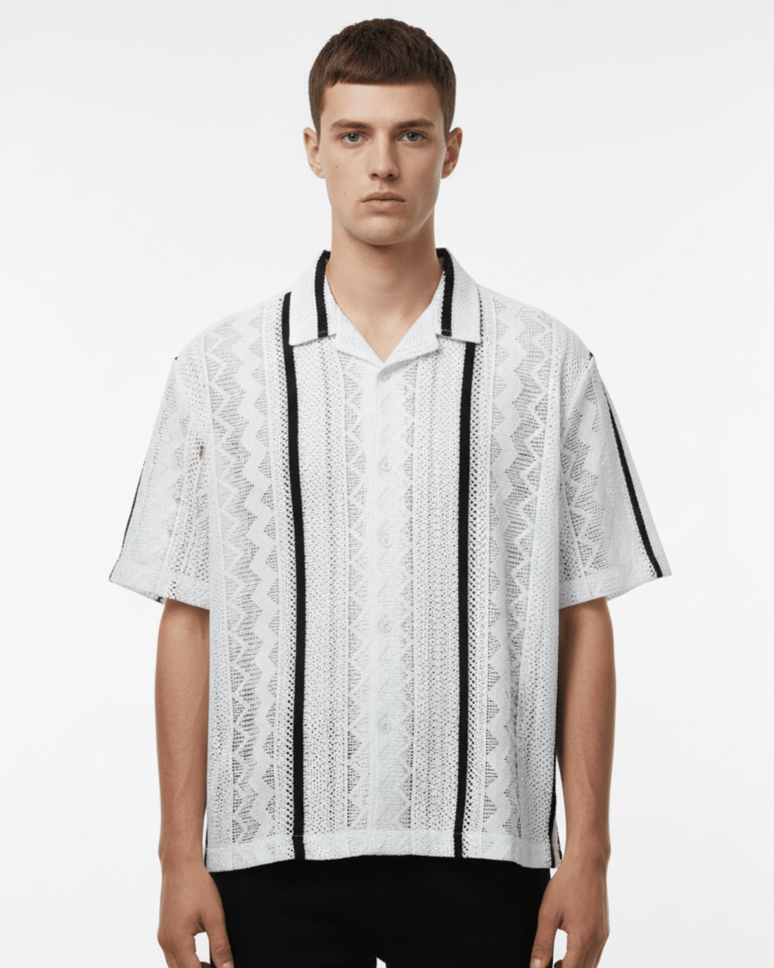 CUBAN COLLAR KNITTED SS SHIRT