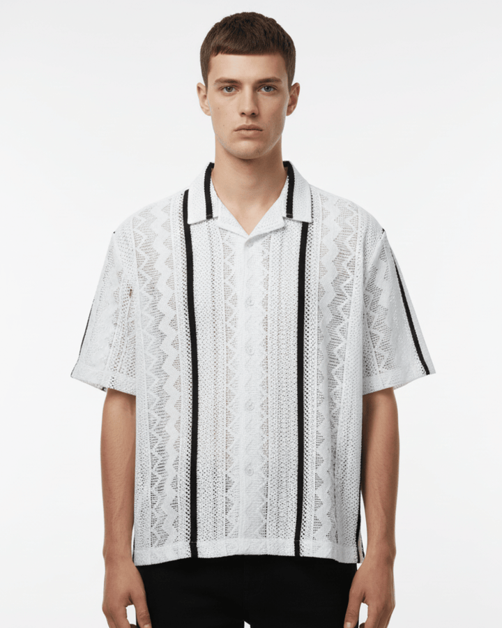 CUBAN COLLAR KNITTED SS SHIRT