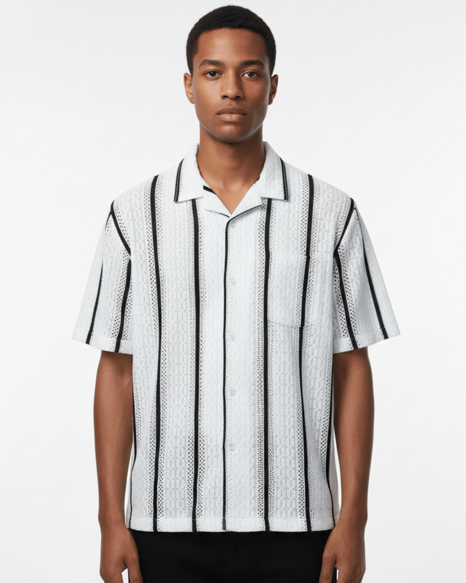 CUBAN COLLAR KNITTED SS SHIRT