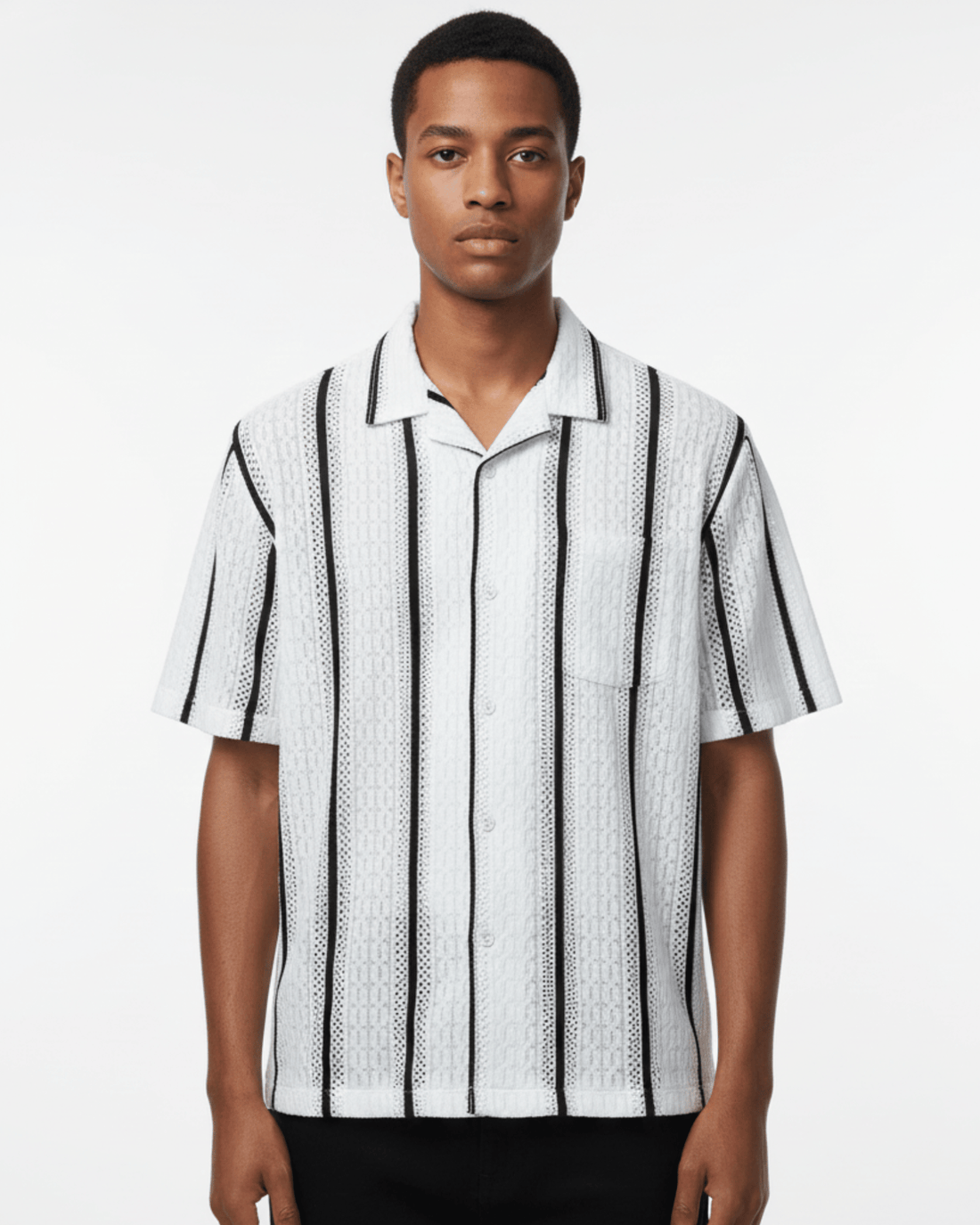 CUBAN COLLAR KNITTED SS SHIRT