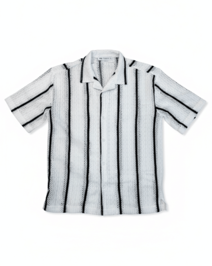 CUBAN COLLAR KNITTED SS SHIRT
