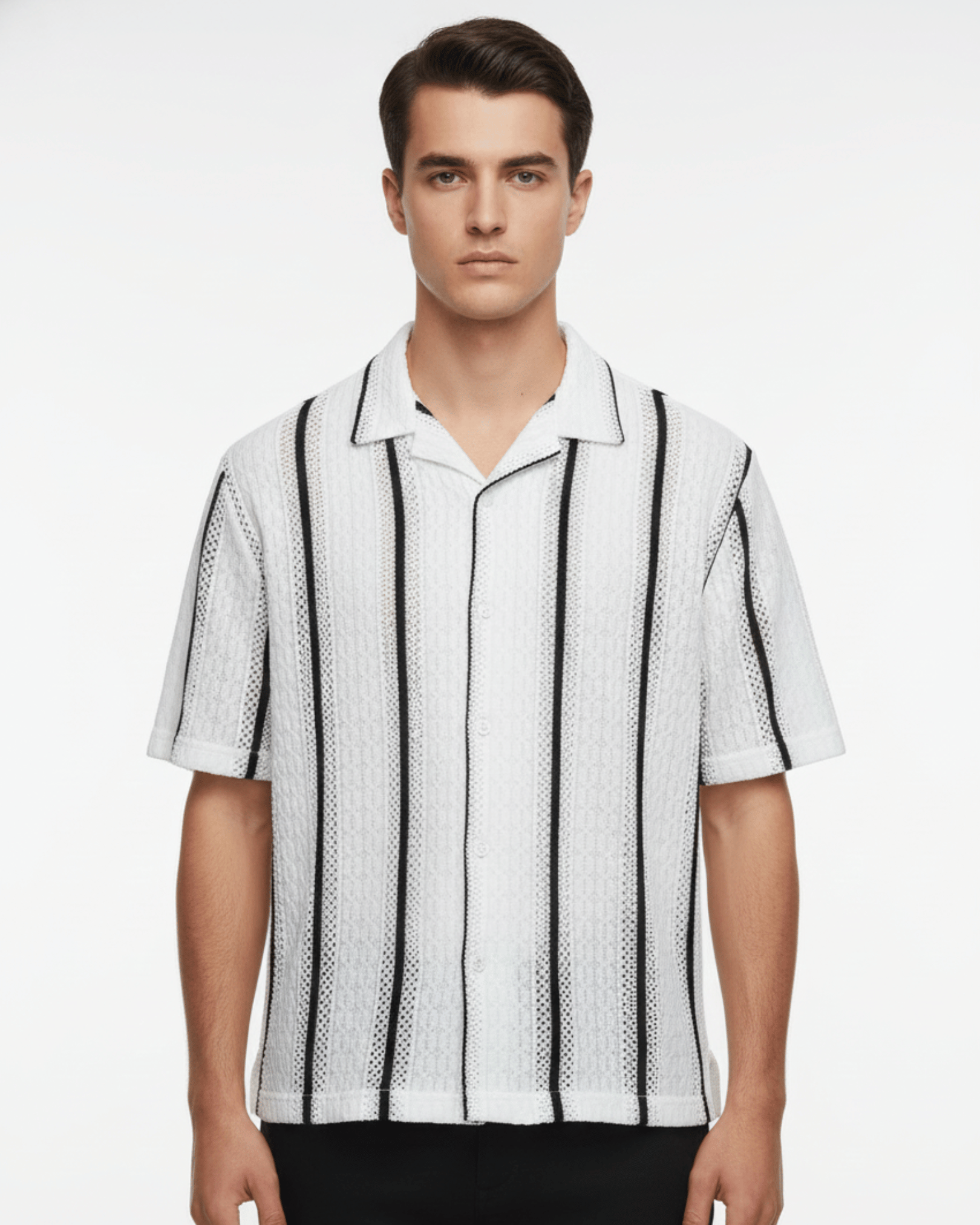 CUBAN COLLAR KNITTED SS SHIRT