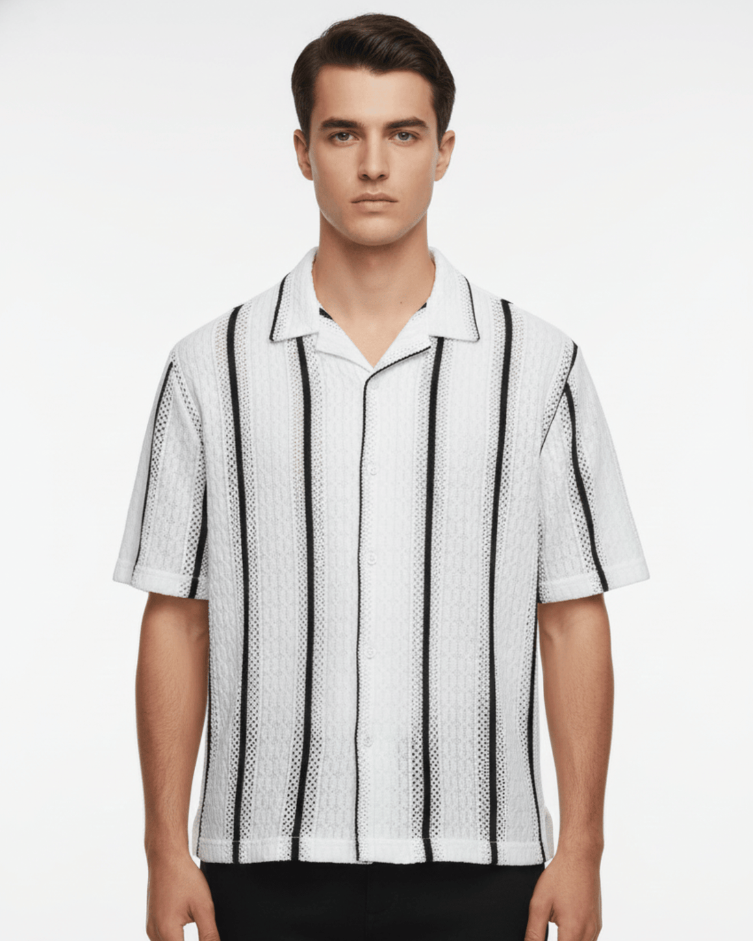 CUBAN COLLAR KNITTED SS SHIRT